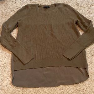 Banana Republic Waffle High Low Sweater with silk